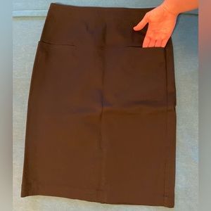 Black Stretchy Theory Pencil Skirt With Pockets and Slit
